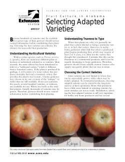 Selecting Adapted Varieties - Alabama Cooperative Extension System