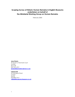 Scoping Survey of Historic Human Remains in English Museums