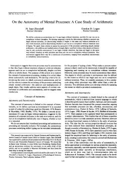 On the Autonomy of Mental Processes: A Case Study of Arithmetic