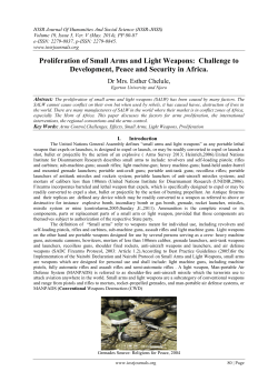 Proliferation of Small Arms and Light Weapons