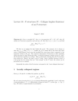 Lecture 10 - F-structures IV - Collapse Implies Existence of an F