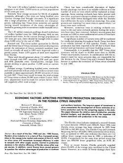 Economic Factors Affecting Postfreeze Production Decisions in the
