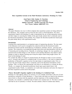 Data Acquisition Systems In The Fluid Mechanics Laboratory