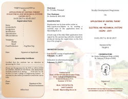 APPLICATIONS OF CO ELECTRICAL AND MECH APPLICATIONS