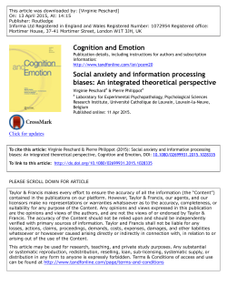 Social anxiety and information processing biases: An