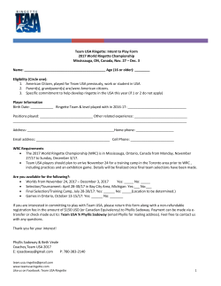 Team USA Ringette: Intent to Play Form 2017 World Ringette