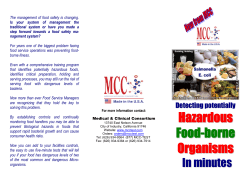 Hazardous Food-borne Organisms