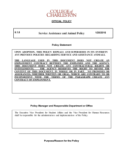 Service Assistance and Animal Policy