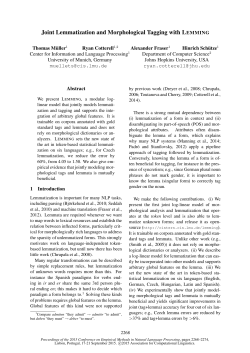Joint Lemmatization and Morphological Tagging with