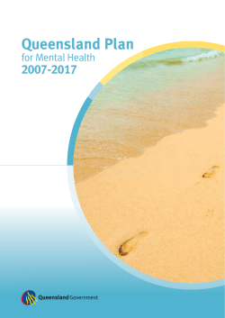 Queensland Plan for Mental health 2007-2017