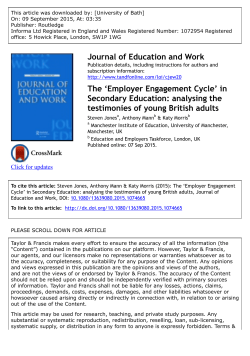 The `Employer Engagement Cycle` in Secondary Education