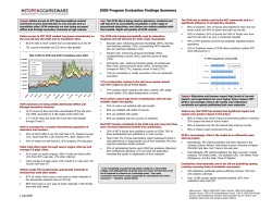2009 Program Evaluation Findings Summary