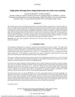 Light pulse slowing down using backward-wave four