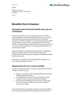 Ers&auml;ttning fr&aring;n a-kassan