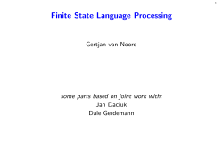Finite State Language Processing