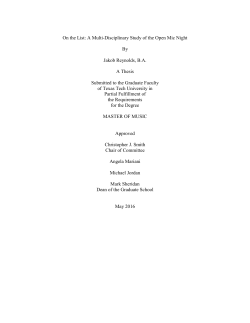 A Multi-Disciplinary Study of the Open Mic Night By Jakob Reynolds