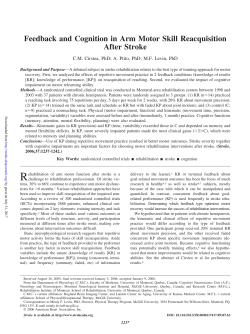 Feedback and Cognition in Arm Motor Skill