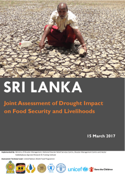 Sri Lanka: Joint Assessment of Drought Impact on Food Security and