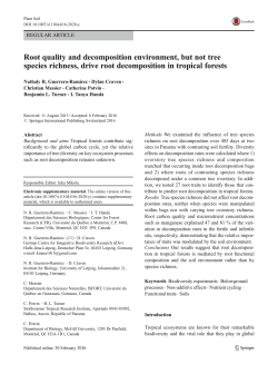 Root quality and decomposition environment, but