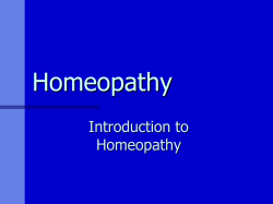 No Slide Title - Faculty of Homeopathy