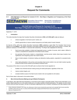 CSA Staff Notice and Request for Comment 21-315