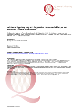 Adolescent ecstasy use and depression: cause and effect, or two