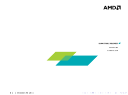 LLVM STABLE RELEASES 1 | | October 28, 2014