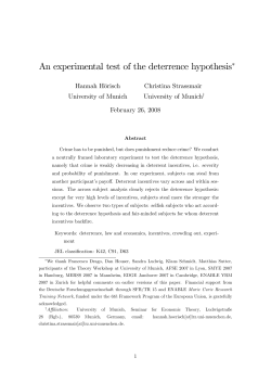 An experimental test of the deterrence hypothesis!