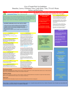 City of Tomah Pick Up Guidelines Branches, Leaves, Christmas