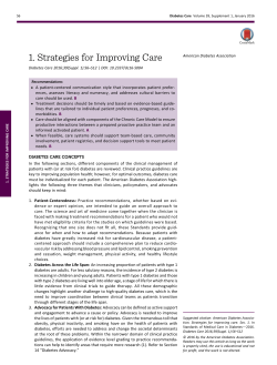 1. Strategies for Improving Care - Diabetes Care