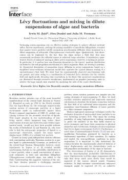 Le&acute;vy fluctuations and mixing in dilute suspensions of algae and