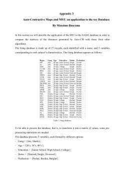 an application to the toy Database By Massimo Buscema