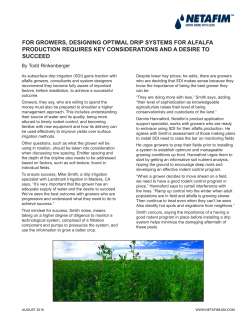 for growers, designing optimal drip systems for alfalfa