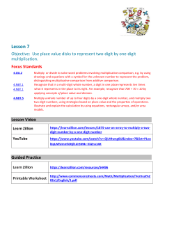 Use Place Value Disks to Represent 2-Digit by 1