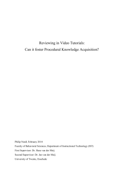Can it foster Procedural Knowledge Acquisition?