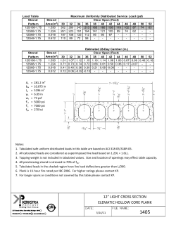 12&rdquo; LIGHT CROSS SECTION ELEMATIC HOLLOW CORE PLANK