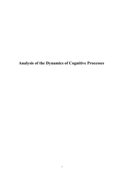 Analysis of the Dynamics of Cognitive Processes - VU-dare
