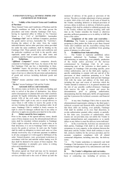 FANDANGO CLUB S.p.a. GENERAL TERMS AND CONDITIONS OF