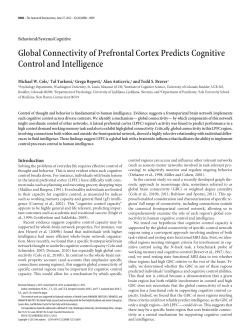Global Connectivity of Prefrontal Cortex Predicts Cognitive Control