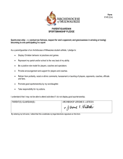 Parent/Guardian Sportsmanship Pledge
