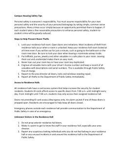 Campus Housing Safety Tips Personal safety is