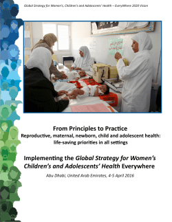 Implementing the Global Strategy for Women`s Children`s and