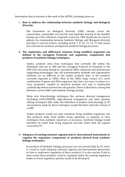 GenOk synbio submission - Convention on Biological Diversity