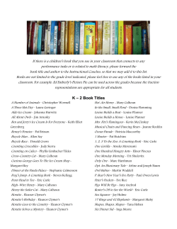 K &ndash; 2 Book Titles