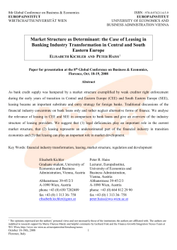 Market Structure As Determinant: The Case Of Leasing In Banking