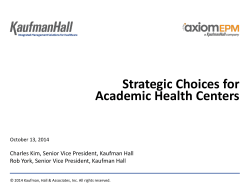 Strategic Choices for Academic Health Centers