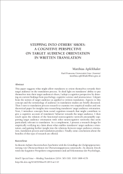 stepping into others` shoes: a cognitive perspective on target