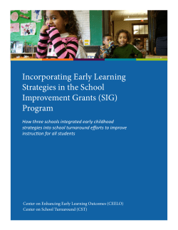 Incorporating Early Learning Strategies in the School Improvement