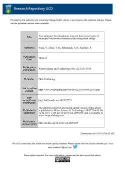 Title Two strategies for phosphorus removal from reject water of