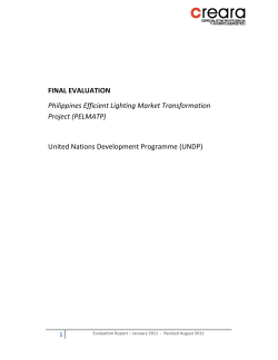FINAL EVALUATION Philippines Efficient Lighting Market